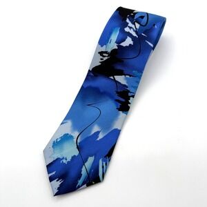 Garcia 100% Silk Tie Mens One Size Blue Abstract Film Noir Collection 62 Necktie